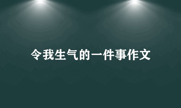 令我生气的一件事作文
