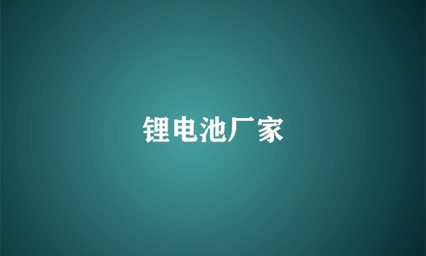 锂电池厂家
