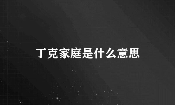 丁克家庭是什么意思