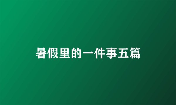 暑假里的一件事五篇