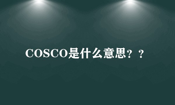 COSCO是什么意思？？