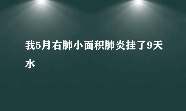 我5月右肺小面积肺炎挂了9天水