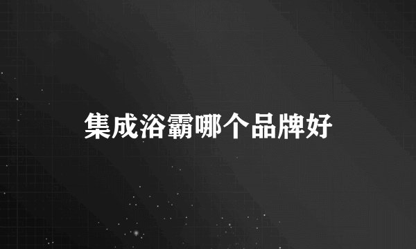 集成浴霸哪个品牌好