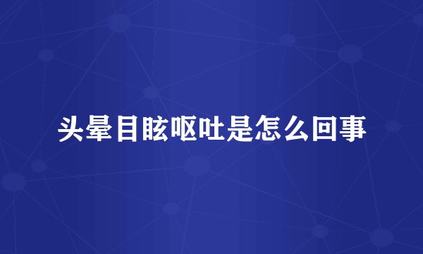 头晕目眩呕吐是怎么回事
