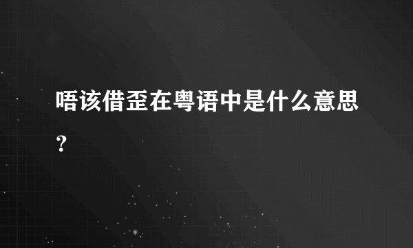 唔该借歪在粤语中是什么意思？