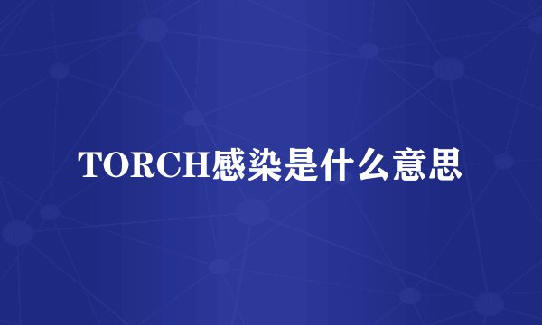 TORCH感染是什么意思