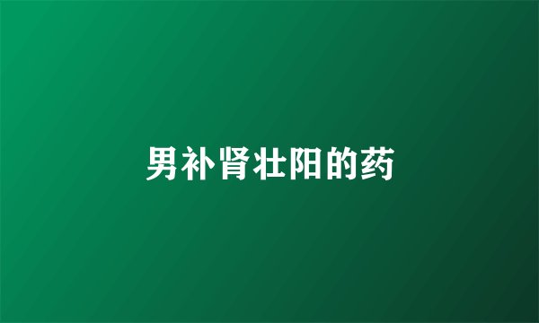 男补肾壮阳的药