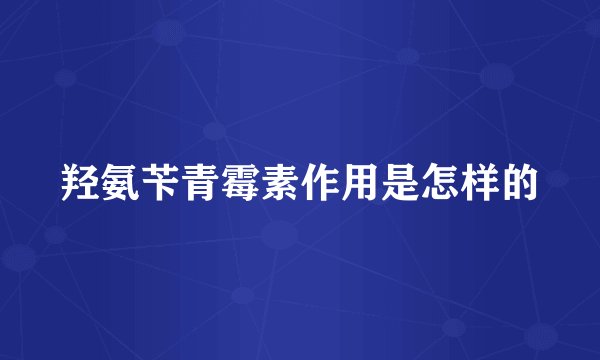羟氨苄青霉素作用是怎样的