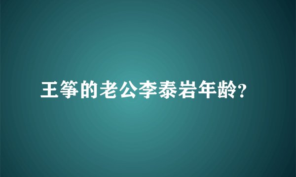 王筝的老公李泰岩年龄？