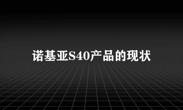诺基亚S40产品的现状