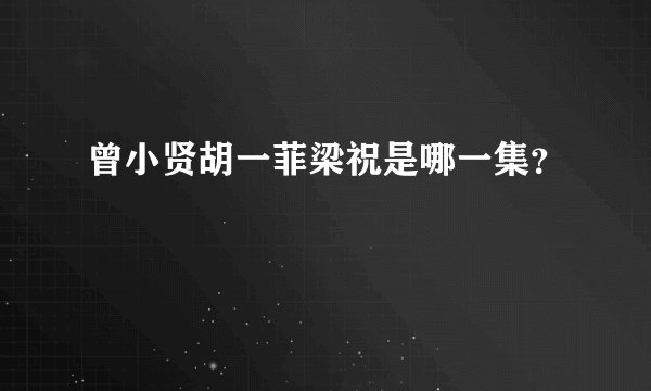 曾小贤胡一菲梁祝是哪一集？