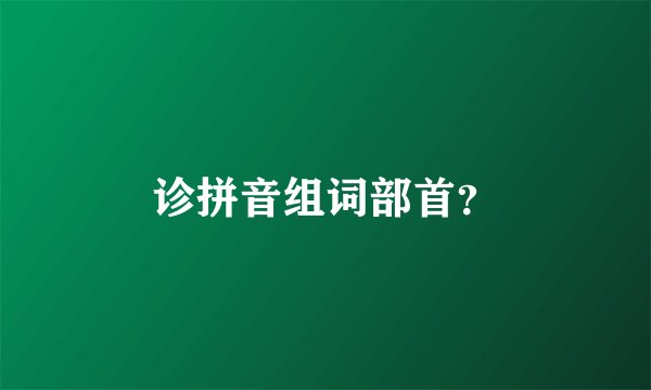 诊拼音组词部首？