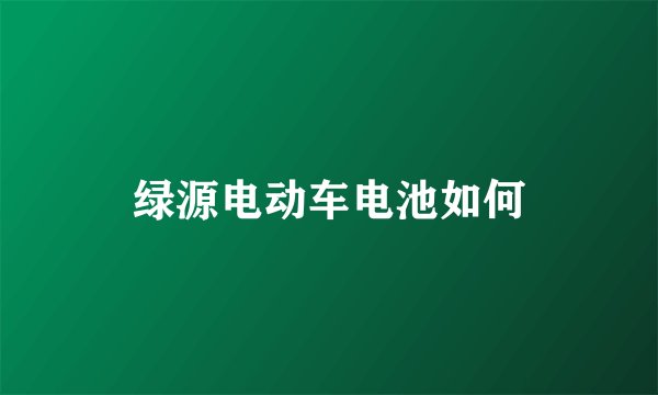 绿源电动车电池如何