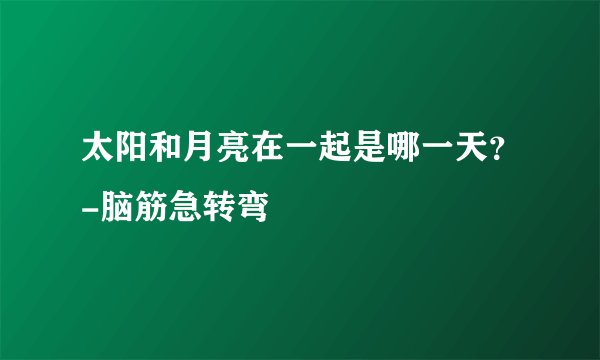 太阳和月亮在一起是哪一天？-脑筋急转弯