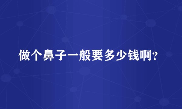 做个鼻子一般要多少钱啊？