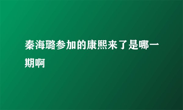 秦海璐参加的康熙来了是哪一期啊