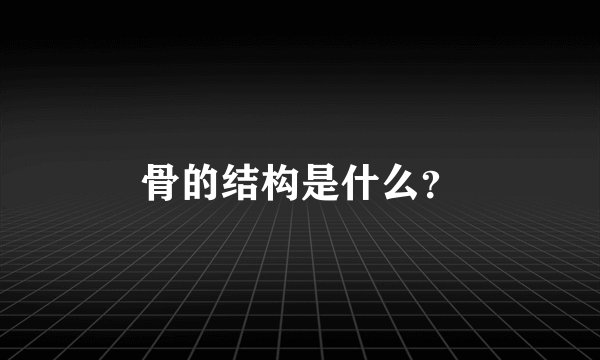 骨的结构是什么？