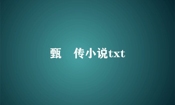 甄嬛传小说txt