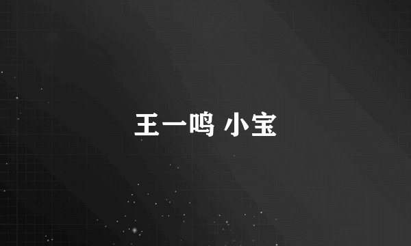 王一鸣 小宝