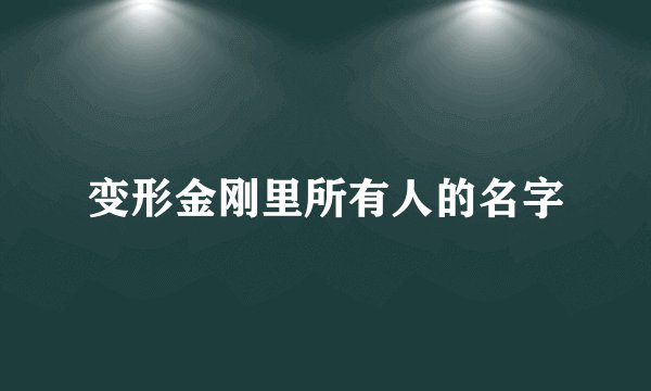 变形金刚里所有人的名字