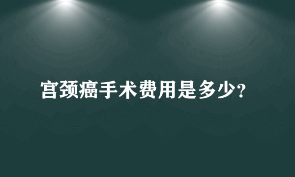 宫颈癌手术费用是多少？