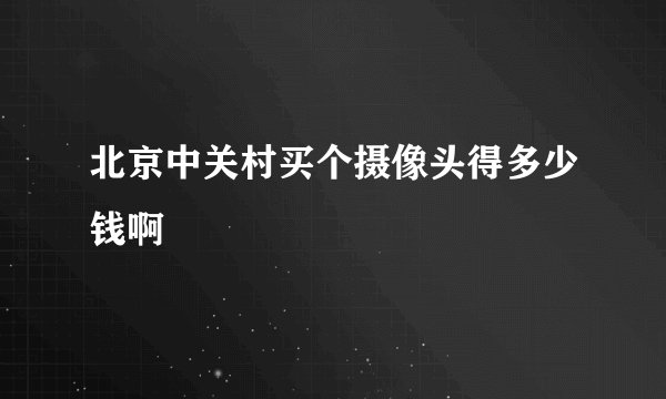 北京中关村买个摄像头得多少钱啊