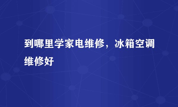 到哪里学家电维修，冰箱空调维修好