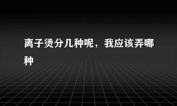 离子烫分几种呢，我应该弄哪种