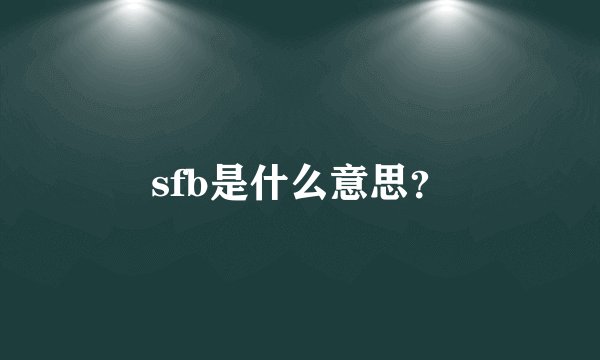 sfb是什么意思？