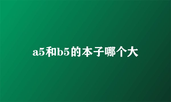 a5和b5的本子哪个大