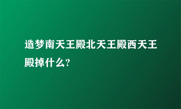 造梦南天王殿北天王殿西天王殿掉什么?