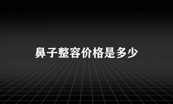 鼻子整容价格是多少