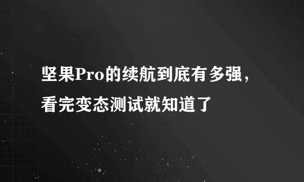 坚果Pro的续航到底有多强,看完变态测试就知道了