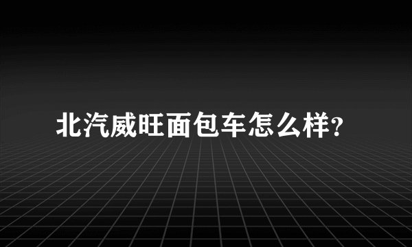 北汽威旺面包车怎么样？