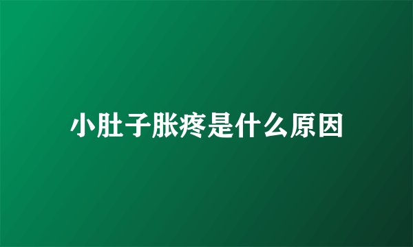 小肚子胀疼是什么原因