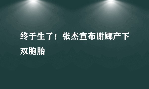 终于生了!张杰宣布谢娜产下双胞胎