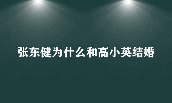 张东健为什么和高小英结婚
