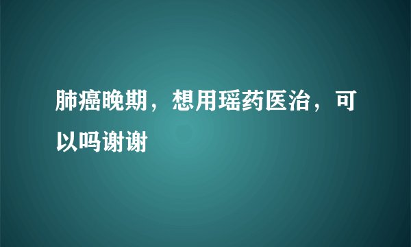 肺癌晚期，想用瑶药医治，可以吗谢谢