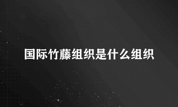 国际竹藤组织是什么组织