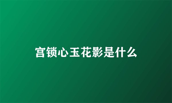 宫锁心玉花影是什么