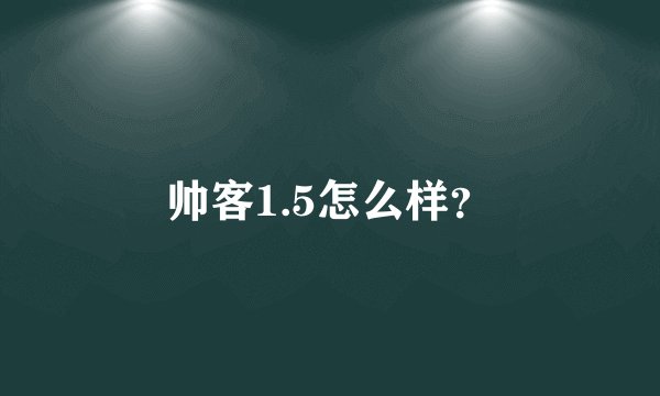 帅客1.5怎么样？
