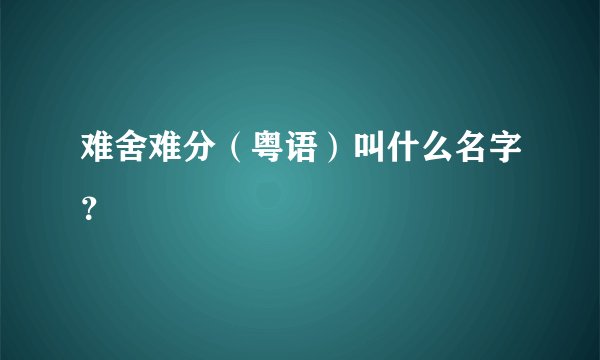 难舍难分(粤语)叫什么名字?
