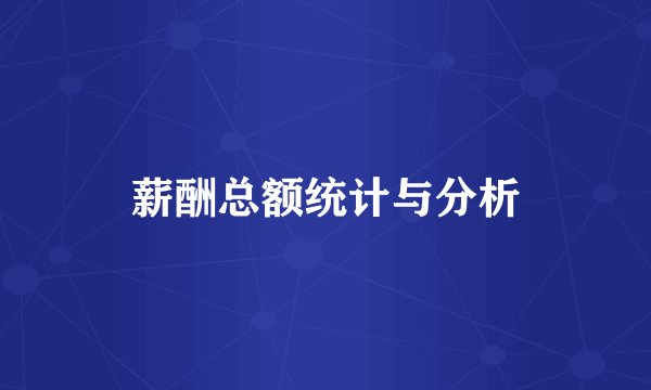 薪酬总额统计与分析