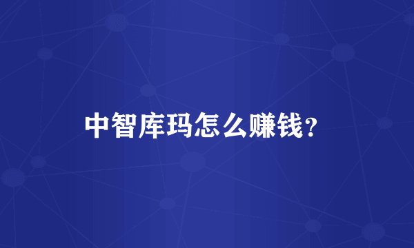 中智库玛怎么赚钱？