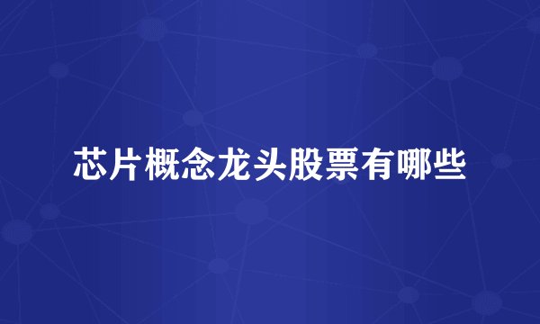 芯片概念龙头股票有哪些
