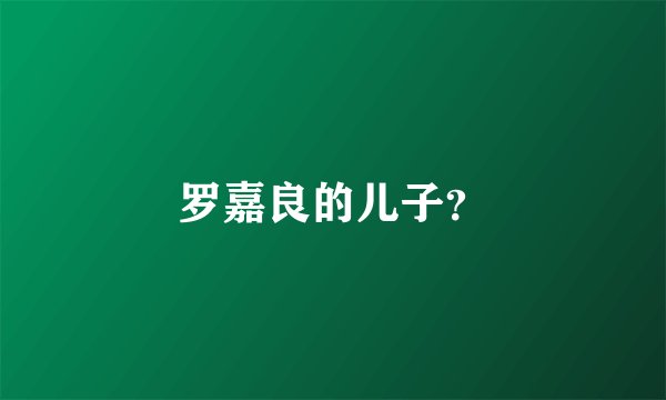 罗嘉良的儿子？