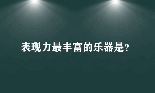 表现力最丰富的乐器是？