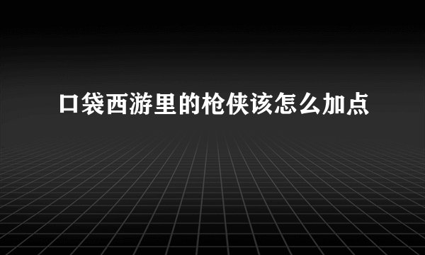 口袋西游里的枪侠该怎么加点