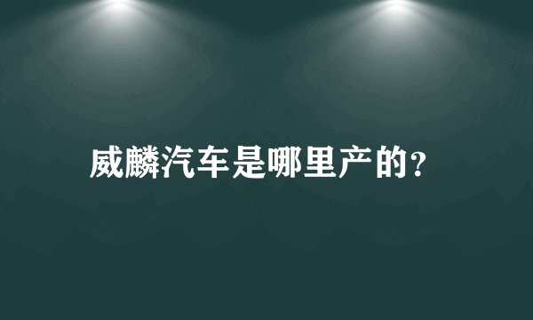 威麟汽车是哪里产的?