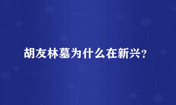 胡友林墓为什么在新兴？